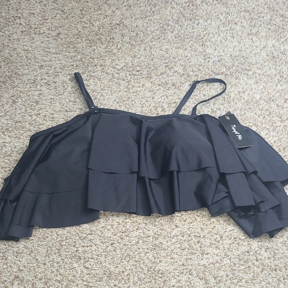 Temp Me Black Ruffled Bikini Top - Picture 2 of 7
